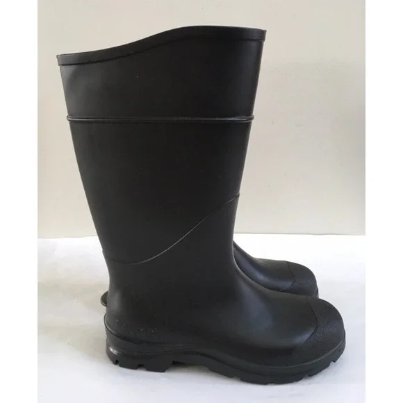 Servus Rubber Black Rain Muck Boots Mens Sz 8 Womens Size 10 Unisex Made In USA - Picture 1 of 11